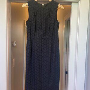Calvin Klein Black Cotton Eyelet Sheath Dress